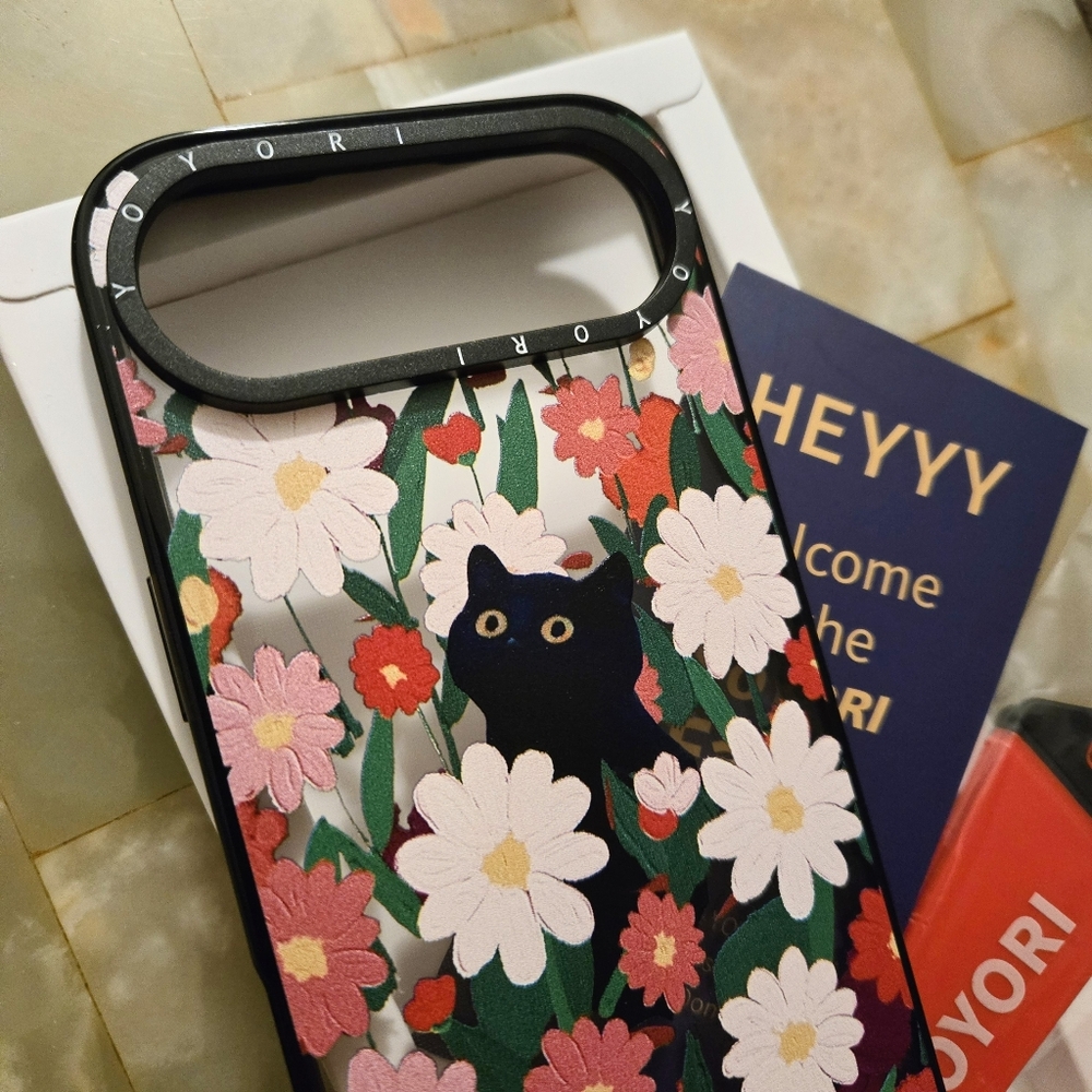 iPhone 17 Air Case Black Cat In Flower Garden - Picture 2 of 4